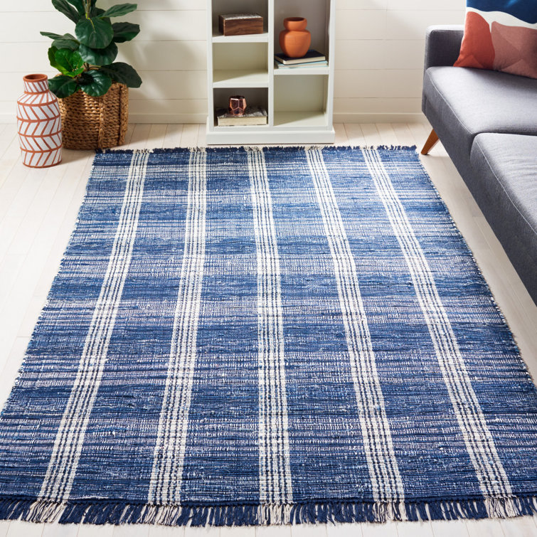 Sand & Stable Londyn Handmade Flatweave Cotton Navy/Beige/Gray Rug